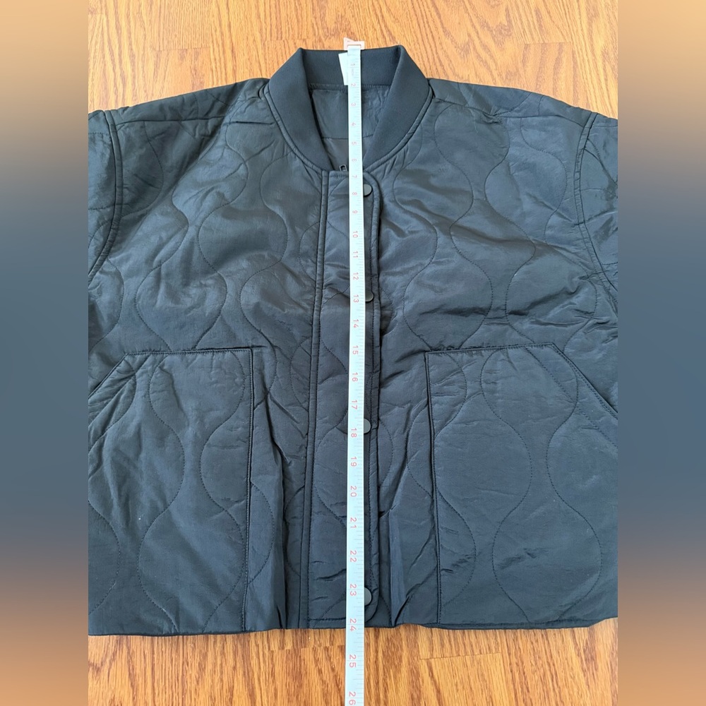 🖤Stand Collar Long Sleeve Casual Bomber Quilted Jacket with Pockets NWT Large - Picture 12 of 14